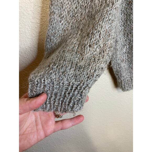 VTG JH Collectibles Hand Knitted Gray Wool Blend Puff 3/4 Sleeve Sweater Medium - Picture 11 of 12